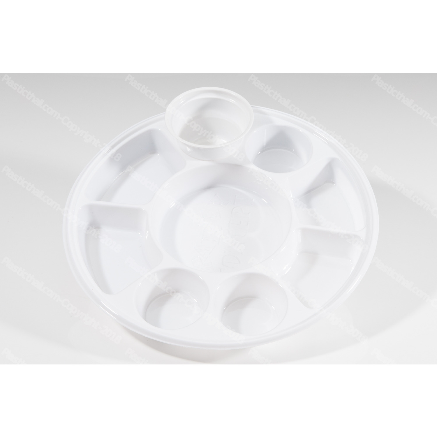 White 9 Compartment Plate