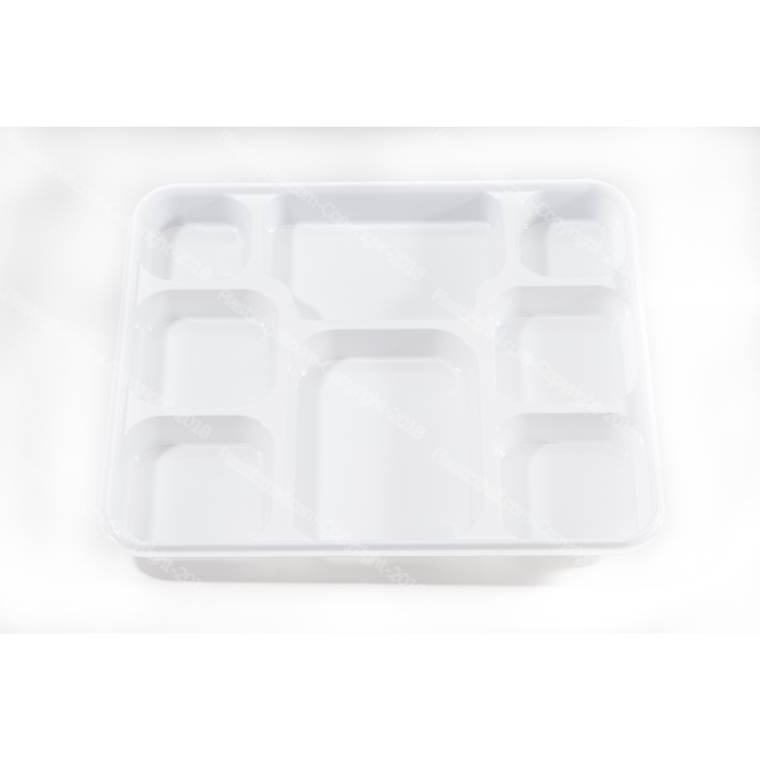 White 8 Square Compartment Plate