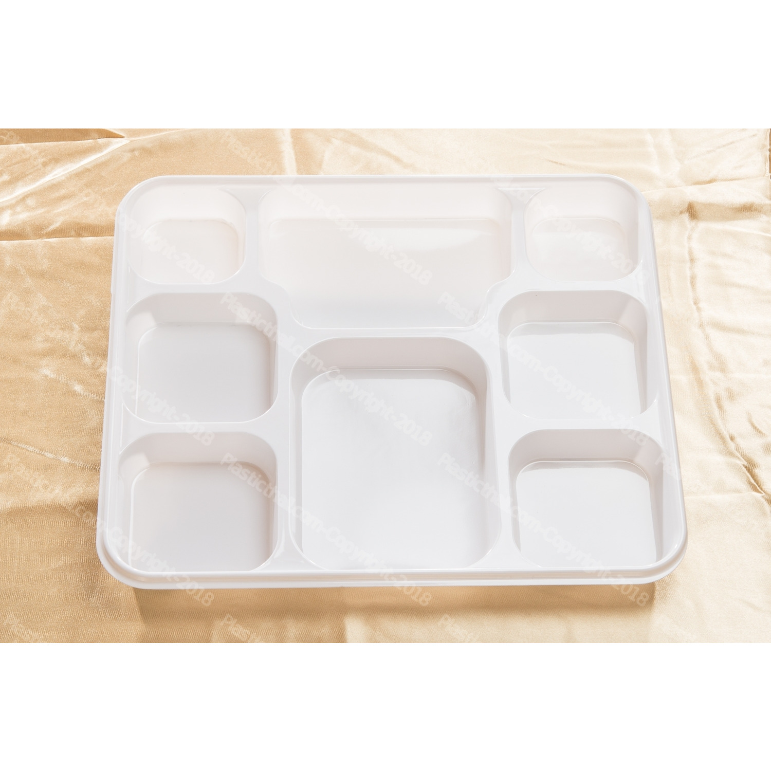 White 8 Square Compartment Plate