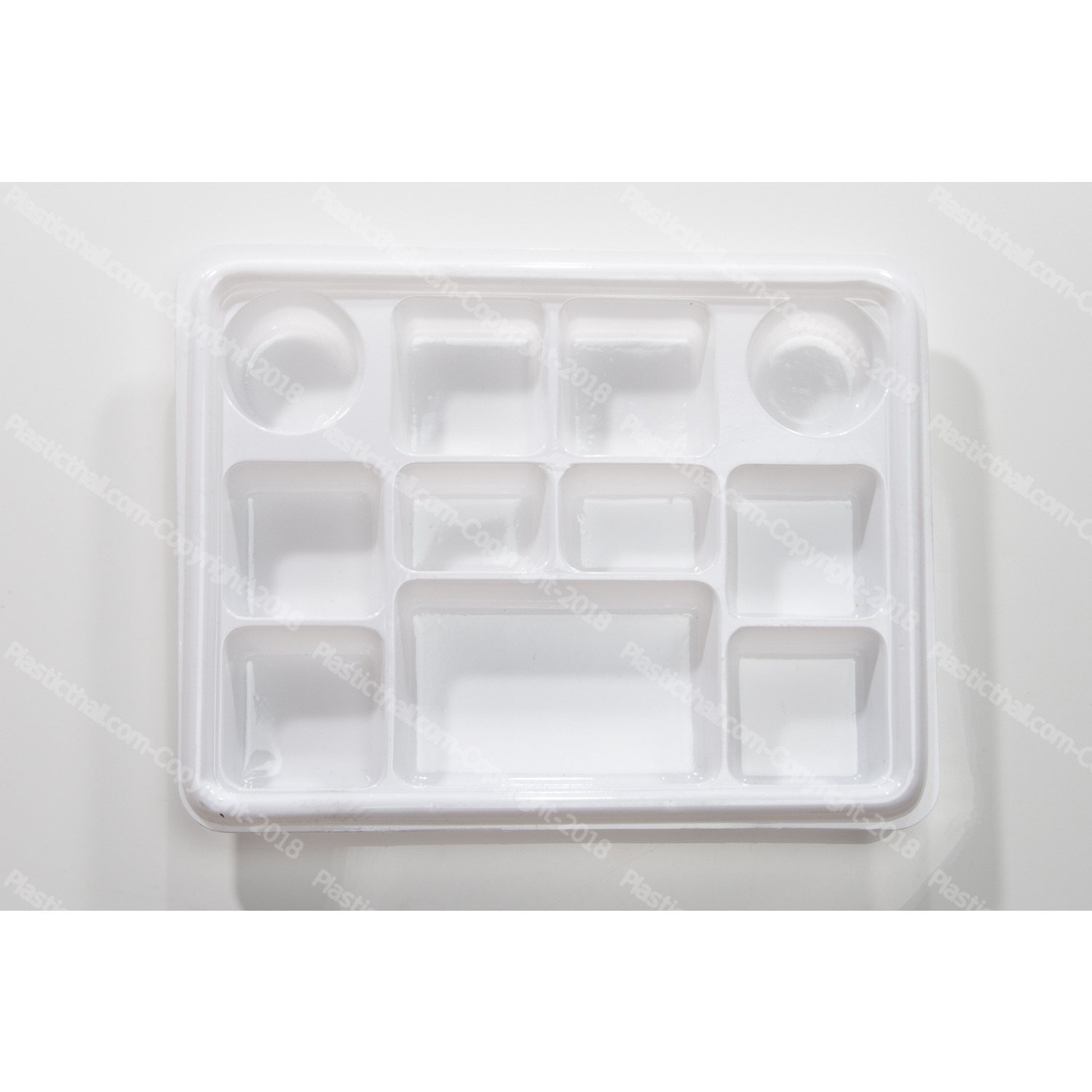 White 11 compartment plate