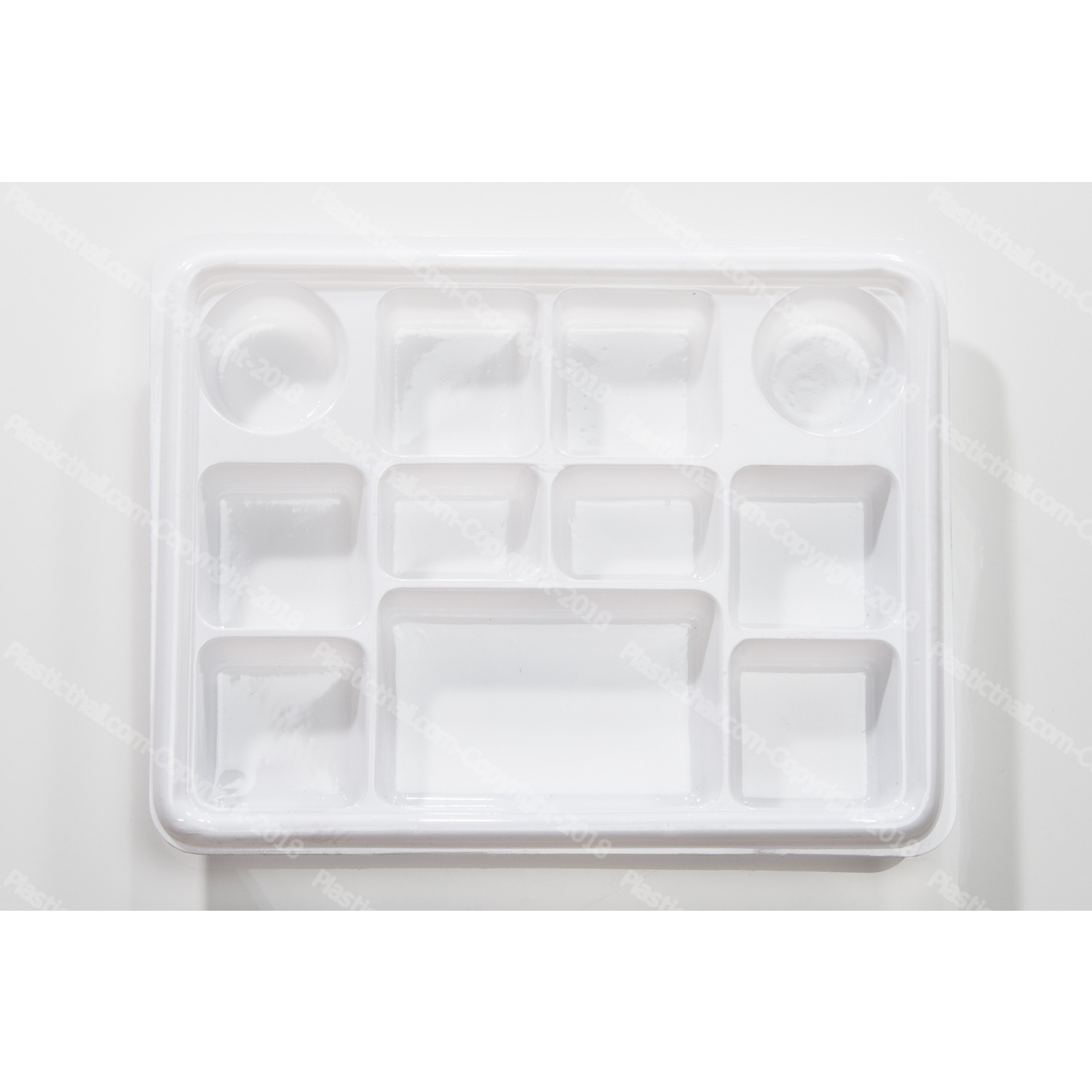 White 11 compartment plate