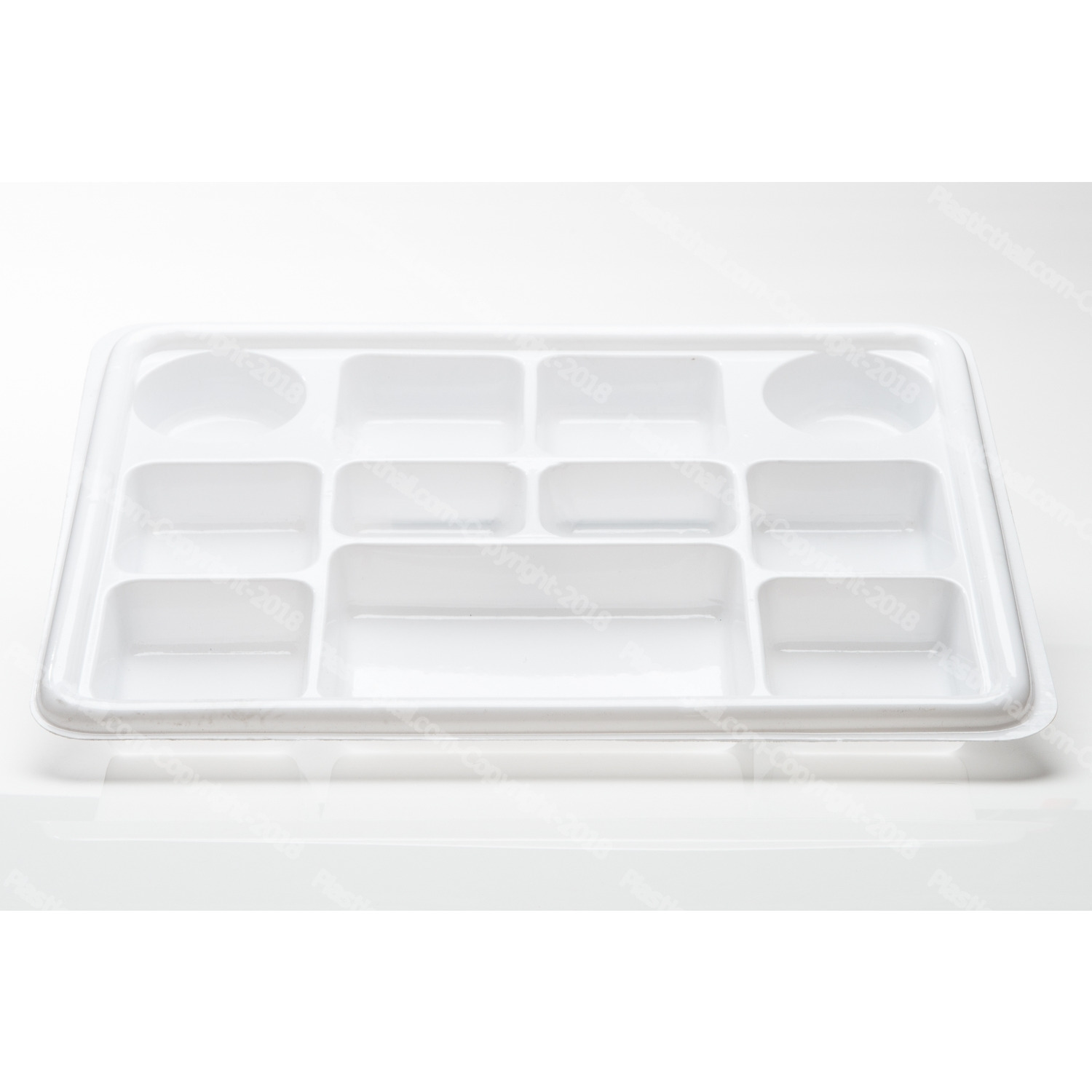 White 11 compartment plate