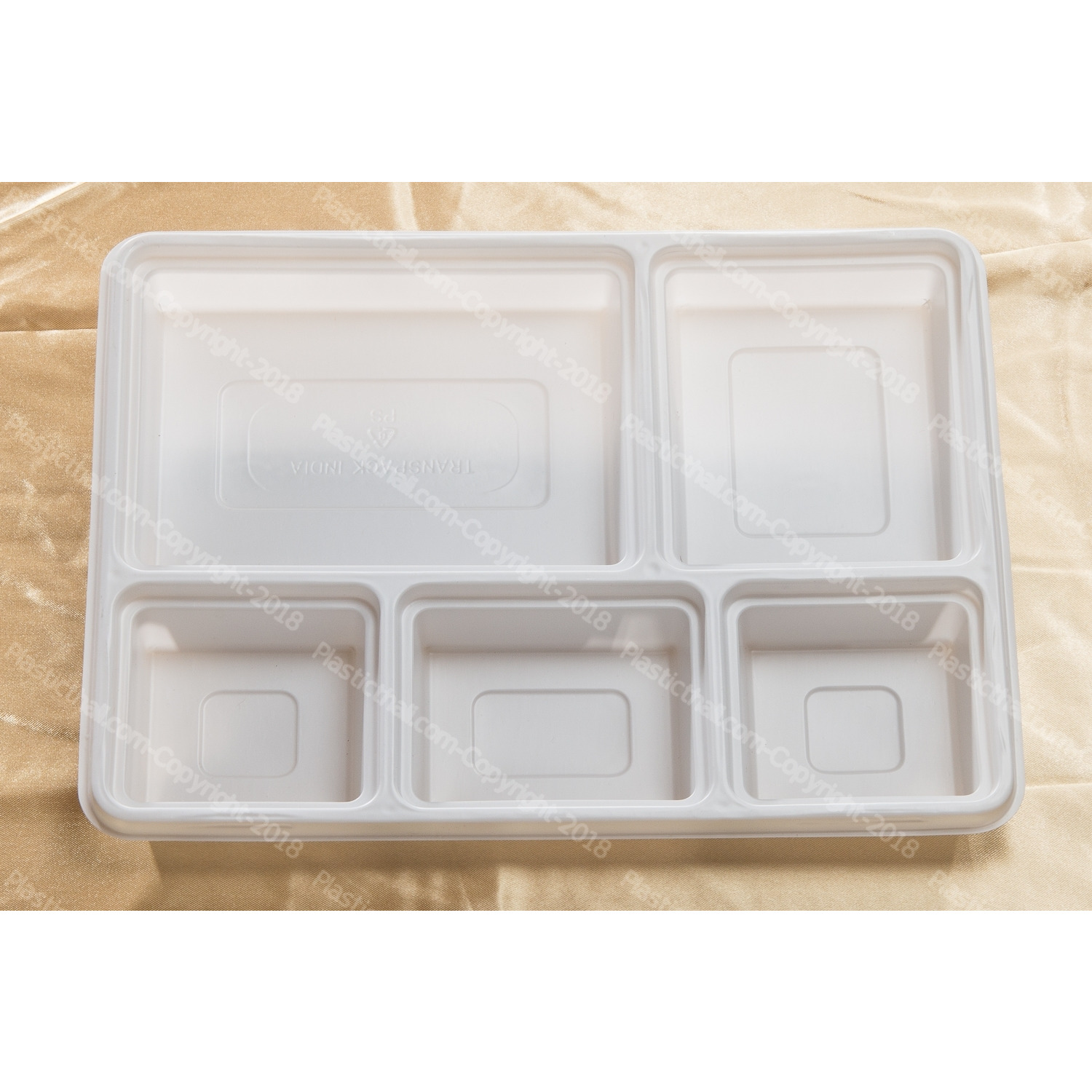 White 5 Compartment Plate
