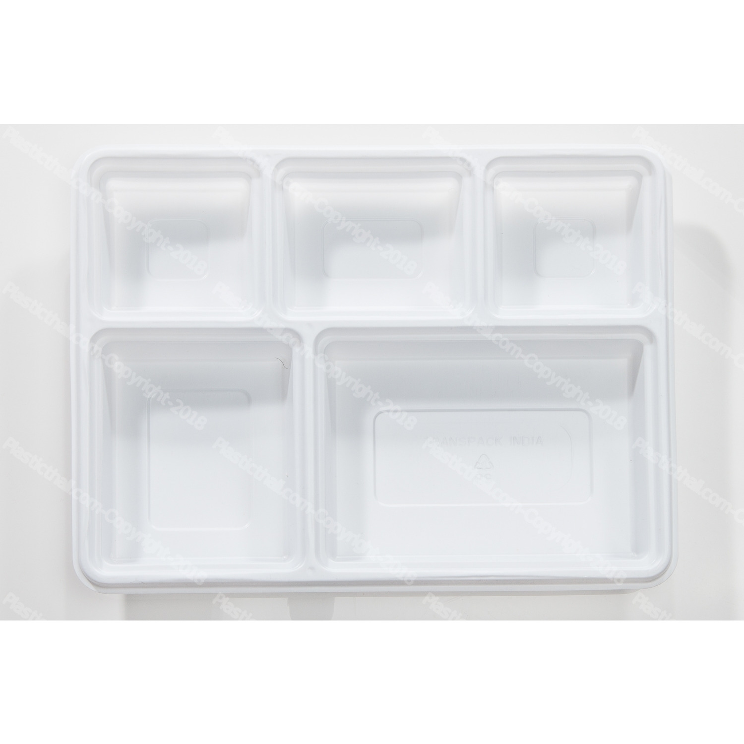 White 5 Compartment Plate