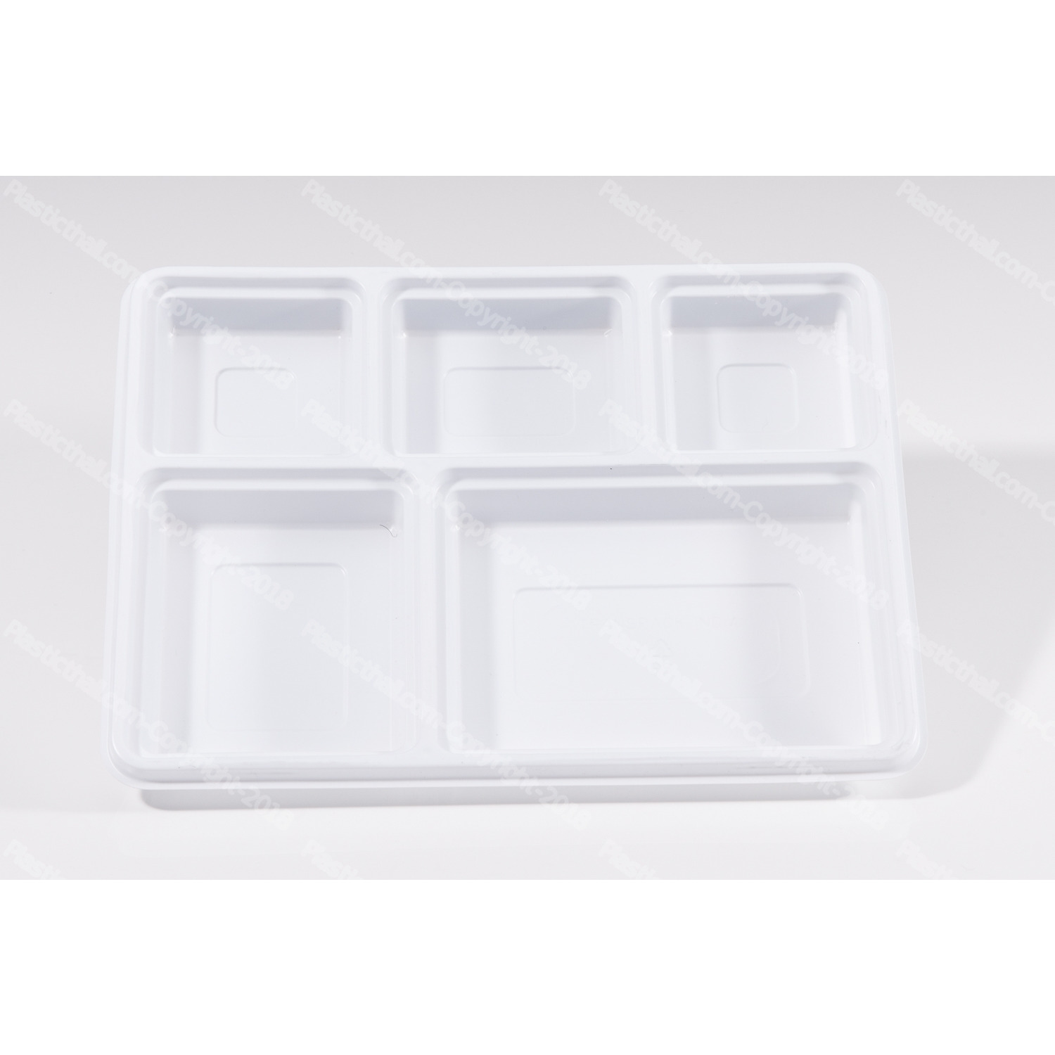 White 5 Compartment Plate