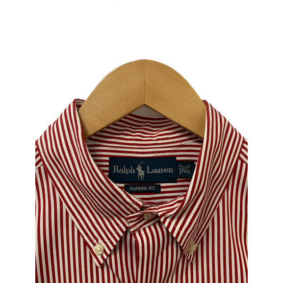 Ralph Lauren Red Stripe Mens Shirt Full Sleeves - 15 1/2 X 32/33