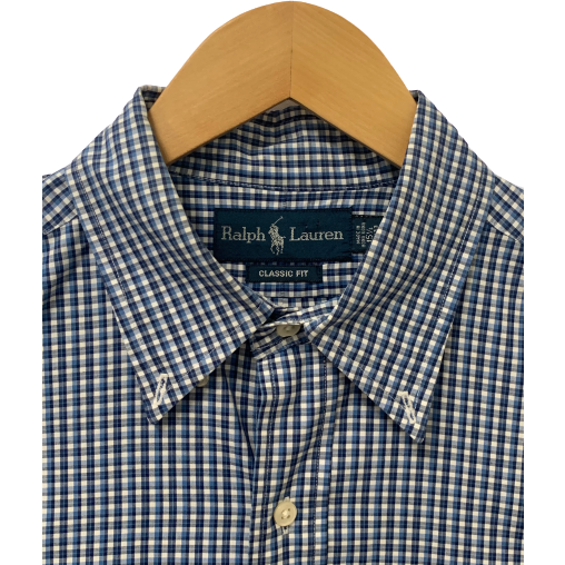 Ralph Lauren Blue Check Mens Shirt Full Sleeves - 15 1/2 X 32/33