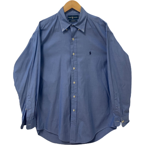 Ralph Lauren Blue Solid Mens Shirt Full Sleeves - 15 1/2 X 32/33