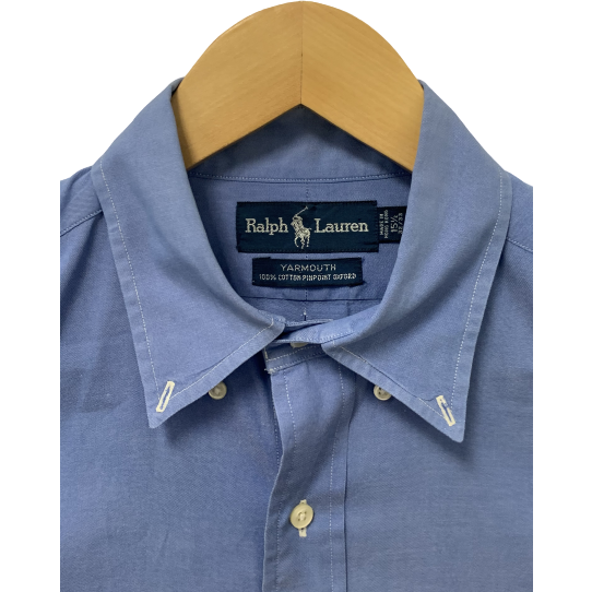 Ralph Lauren Blue Solid Mens Shirt Full Sleeves - 15 1/2 X 32/33