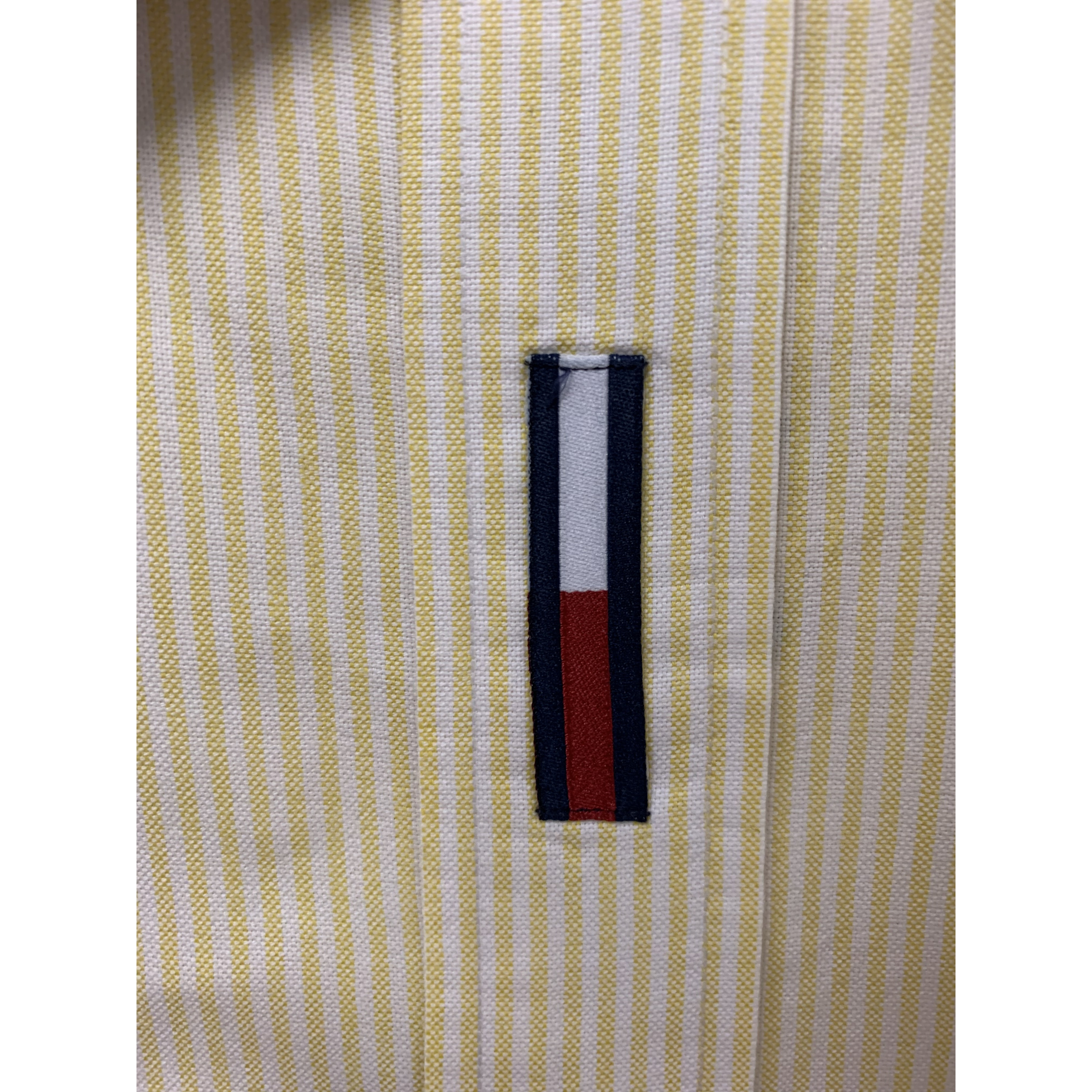 Tommy Hilfiger Yellow Stripe Mens Shirt Full Sleeves - 15 1/2 X 32/33