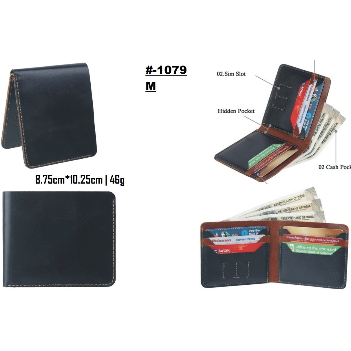 FIONA Mens Leather Bifold Wallet | Wallets For Men RFID Blocking | Genuine Leather | Extra Capacity Mens Black Wallet |