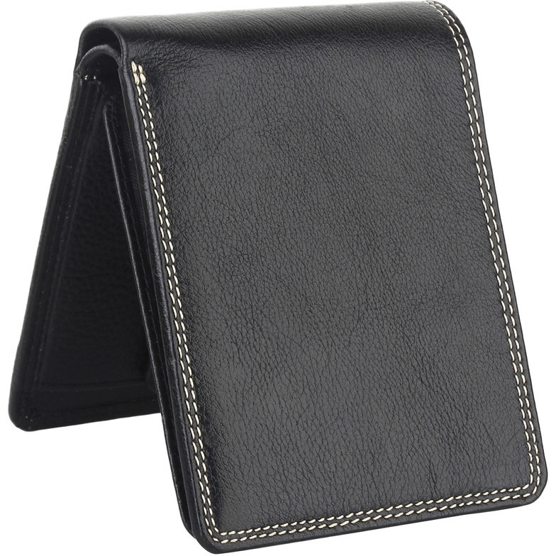 FIONA Mens Leather Bifold Wallet | Wallets For Men RFID Blocking | Genuine Leather | Extra Capacity Mens Black Wallet |