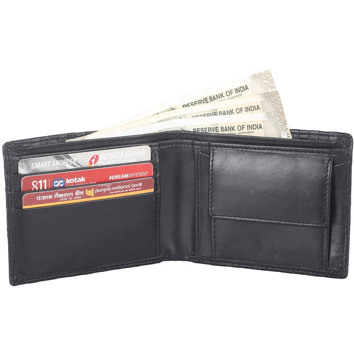 FIONA Mens Leather Bifold Wallet | Wallets For Men RFID Blocking | Genuine Leather | Extra Capacity Mens Black Wallet |