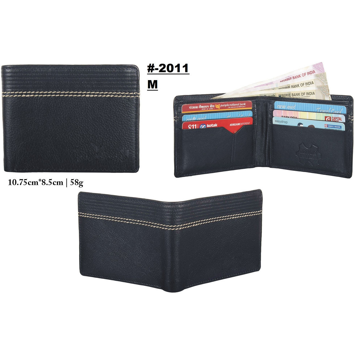 FIONA Mens Leather Bifold Wallet | Wallets For Men RFID Blocking | Genuine Leather | Extra Capacity Mens Black Wallet |