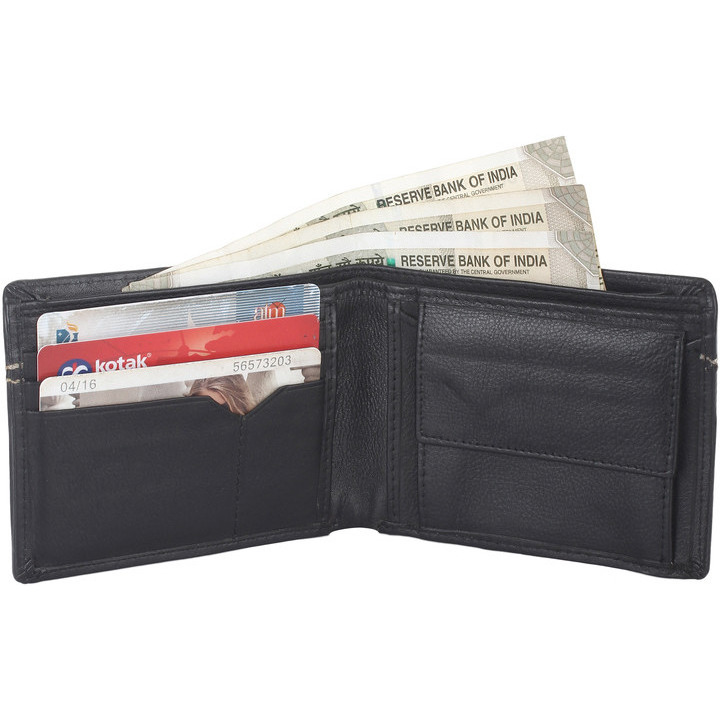 FIONA Mens Leather Bifold Wallet | Wallets For Men RFID Blocking | Genuine Leather | Extra Capacity Mens Black Wallet |