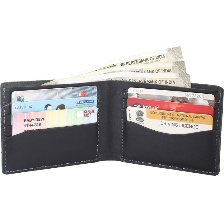 FIONA Mens Leather Bifold Wallet | Wallets For Men RFID Blocking | Genuine Leather | Extra Capacity Mens Black Wallet |