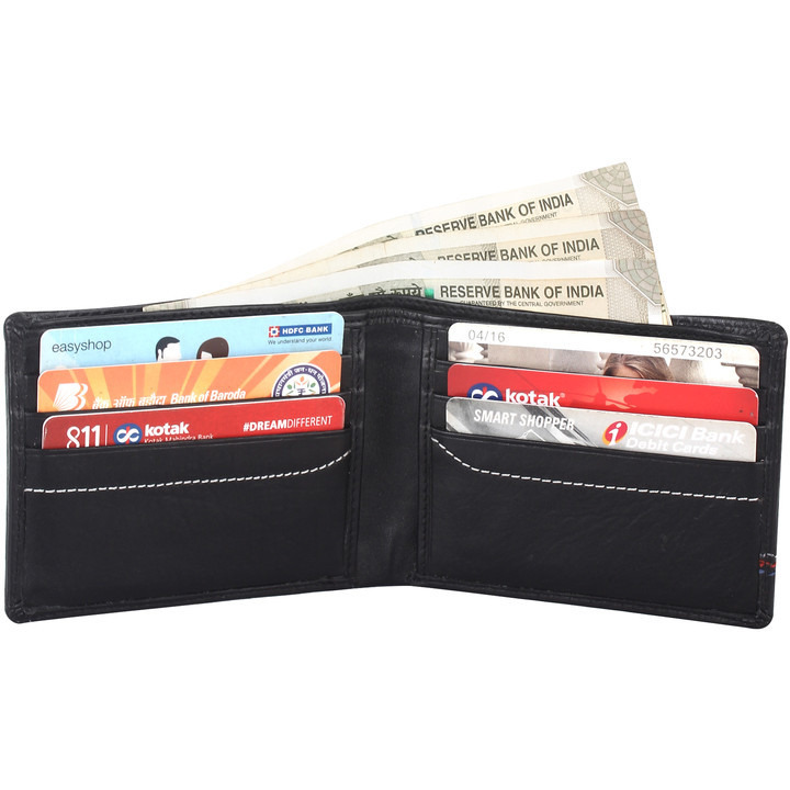 FIONA Mens Leather Bifold Wallet | Wallets For Men RFID Blocking | Genuine Leather | Extra Capacity Mens Black Wallet |