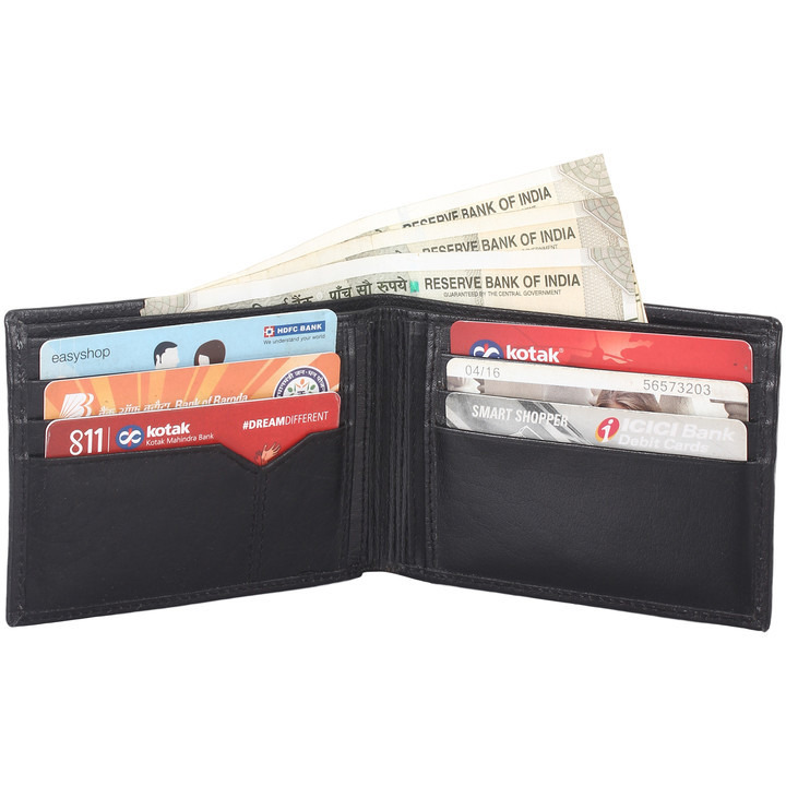 FIONA Mens Leather Bifold Wallet | Wallets For Men RFID Blocking | Genuine Leather | Extra Capacity Mens Black Wallet |