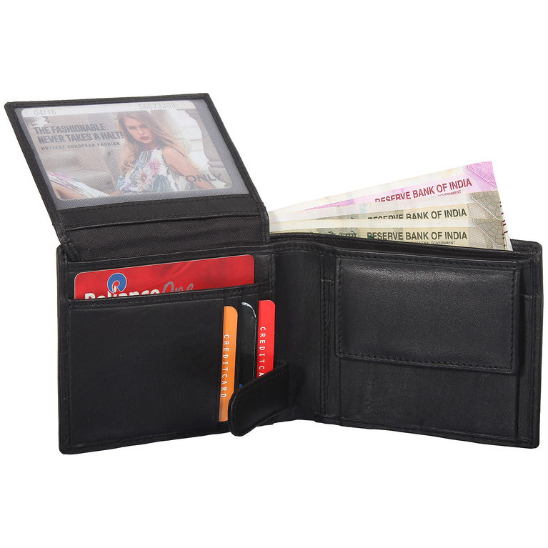 FIONA Mens Leather Bifold Wallet | Wallets For Men RFID Blocking | Genuine Leather | Extra Capacity Mens Black Wallet |