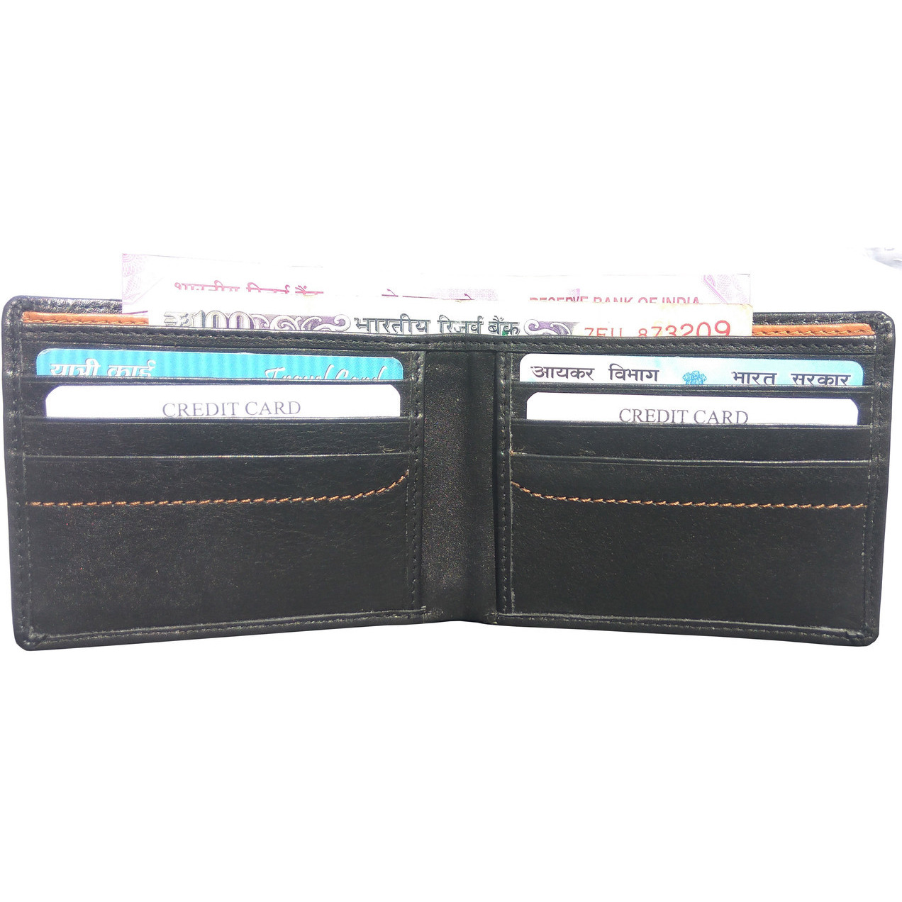 FIONA Mens Leather Bifold Wallet | Wallets For Men RFID Blocking | Genuine Leather | Extra Capacity Mens Black Wallet |