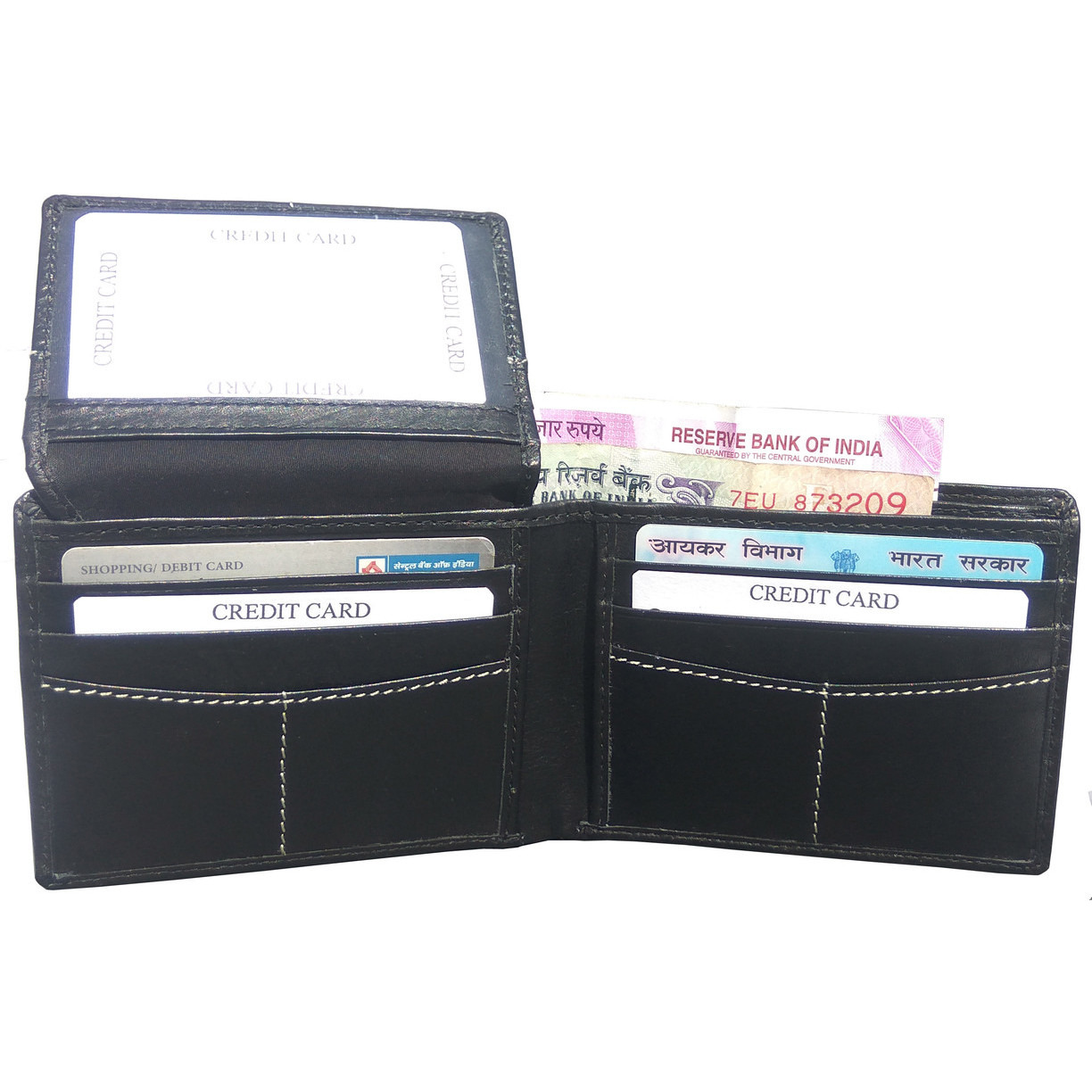 FIONA Mens Leather Bifold Wallet | Wallets For Men RFID Blocking | Genuine Leather | Extra Capacity Mens Black Wallet |