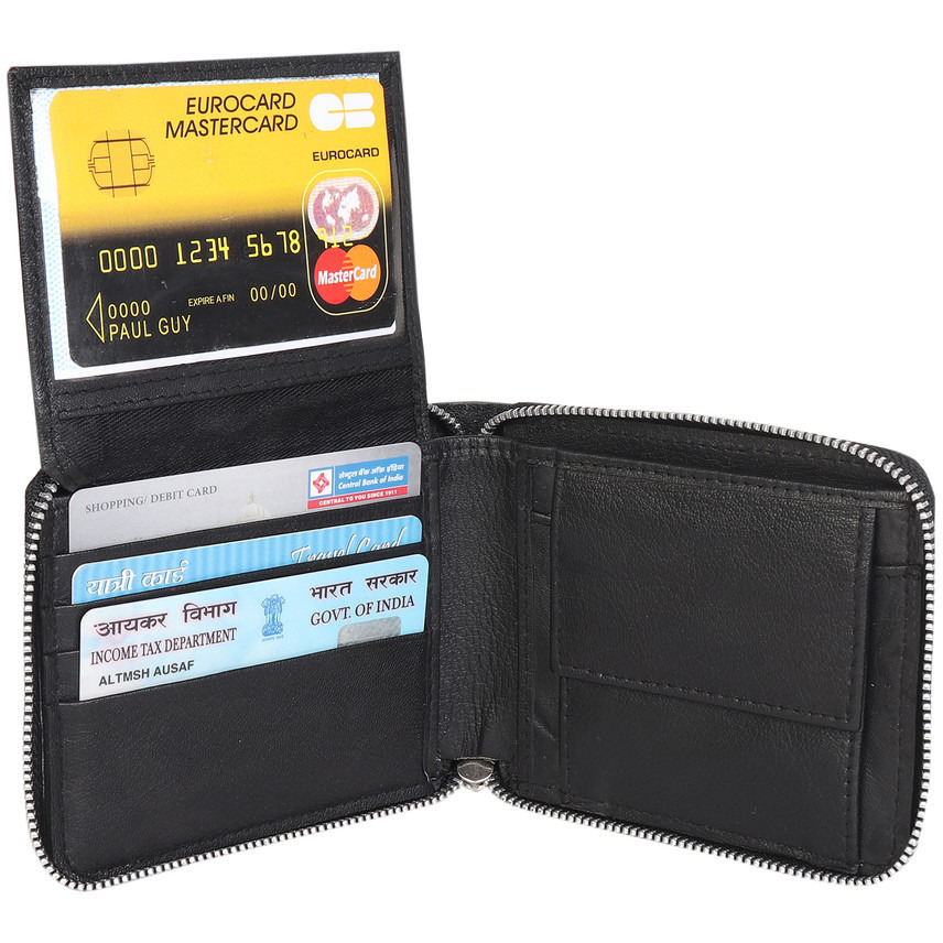 FIONA Mens Leather Bifold Wallet | Wallets For Men RFID Blocking | Genuine Leather | Extra Capacity Mens Black Wallet |