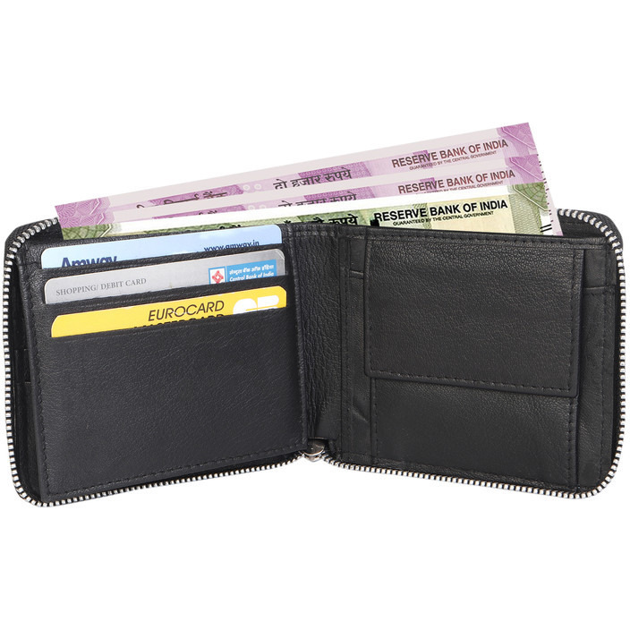 FIONA Mens Leather Bifold Wallet | Wallets For Men RFID Blocking | Genuine Leather | Extra Capacity Mens Black Wallet |
