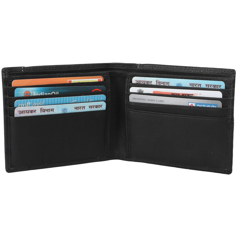 FIONA Mens Leather Bifold Wallet | Wallets For Men RFID Blocking | Genuine Leather | Extra Capacity Mens Black Wallet |