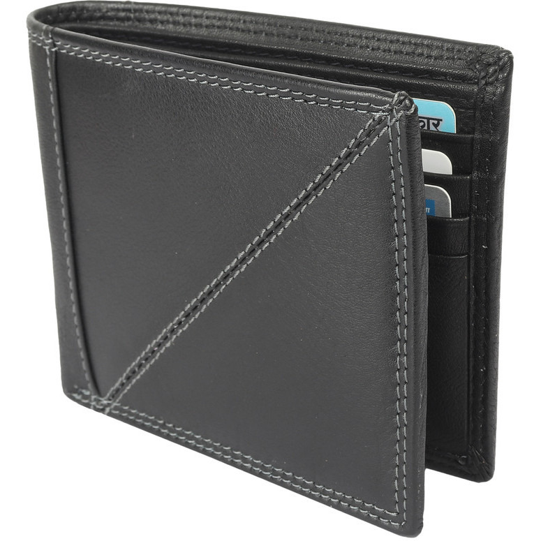 FIONA Mens Leather Bifold Wallet | Wallets For Men RFID Blocking | Genuine Leather | Extra Capacity Mens Black Wallet |