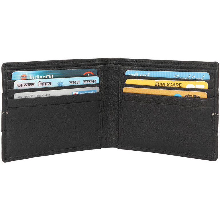 FIONA Mens Leather Bifold Wallet | Wallets For Men RFID Blocking | Genuine Leather | Extra Capacity Mens Black Wallet |
