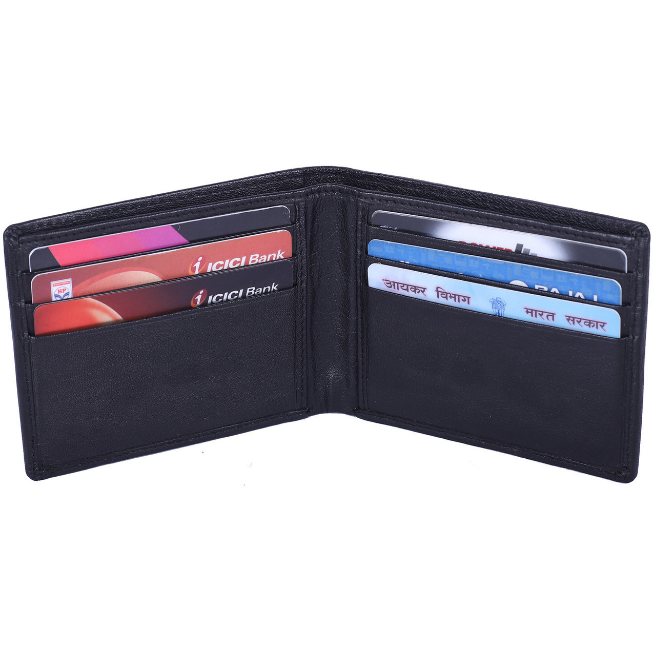 FIONA Mens Leather Bifold Wallet | Wallets For Men RFID Blocking | Genuine Leather | Extra Capacity Mens Black Wallet |