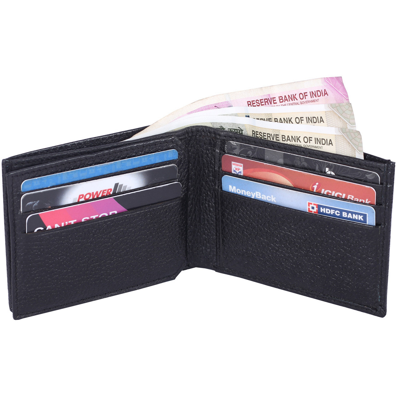 FIONA Mens Leather Bifold Wallet | Wallets For Men RFID Blocking | Genuine Leather | Extra Capacity Mens Black Wallet |