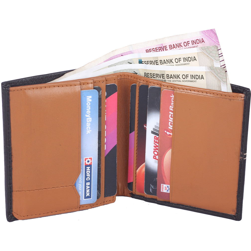 FIONA Mens Leather Bifold Wallet | Wallets For Men RFID Blocking | Genuine Leather | Extra Capacity Mens Black Wallet |