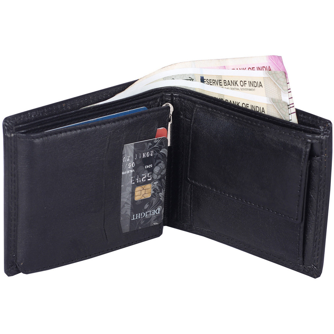 FIONA Mens Leather Bifold Wallet | Wallets For Men RFID Blocking | Genuine Leather | Extra Capacity Mens Black Wallet |