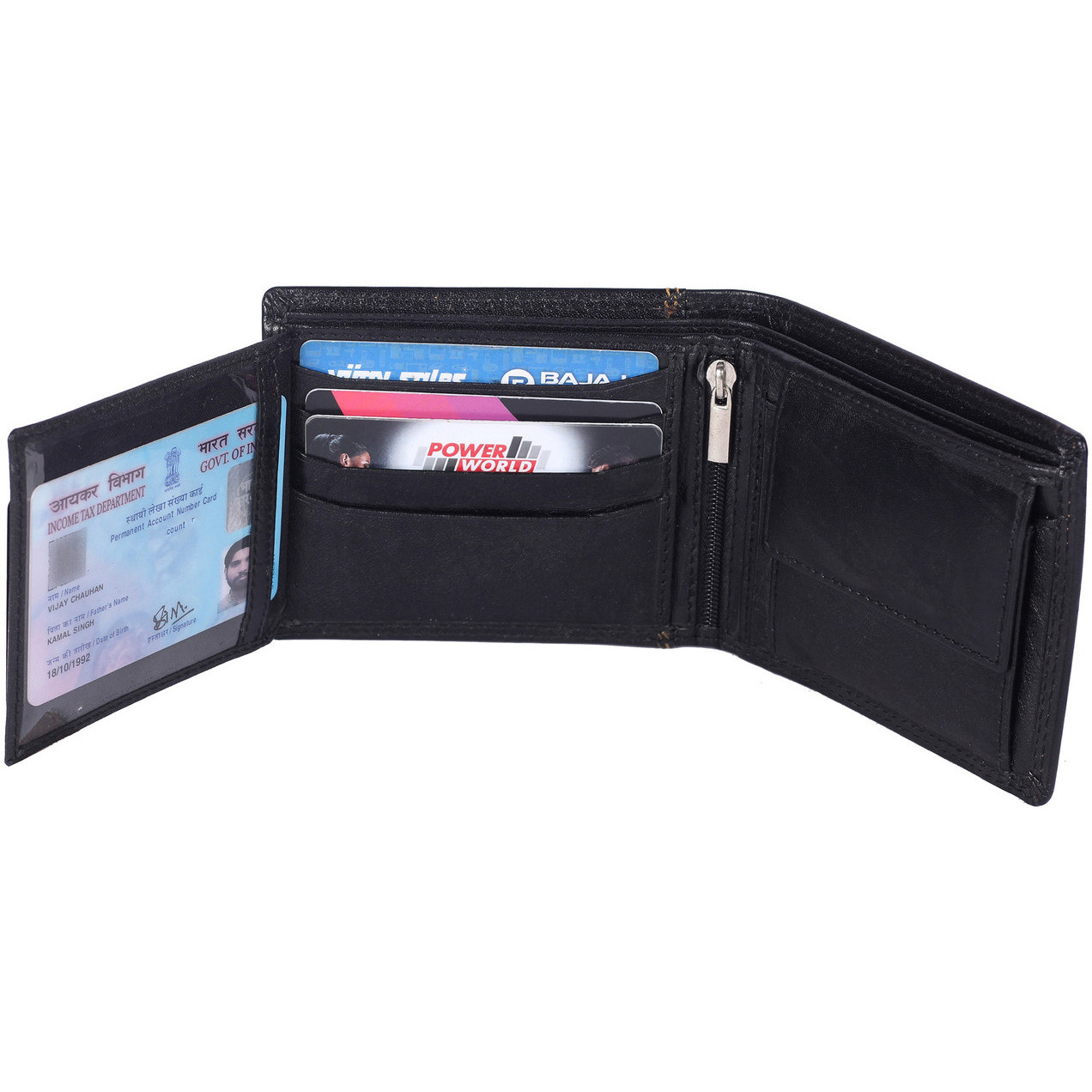 FIONA Mens Leather Bifold Wallet | Wallets For Men RFID Blocking | Genuine Leather | Extra Capacity Mens Black Wallet |