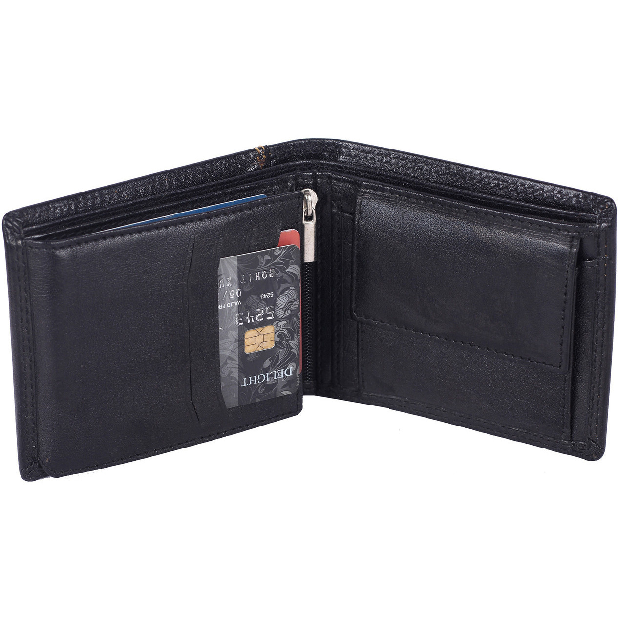 FIONA Mens Leather Bifold Wallet | Wallets For Men RFID Blocking | Genuine Leather | Extra Capacity Mens Black Wallet |