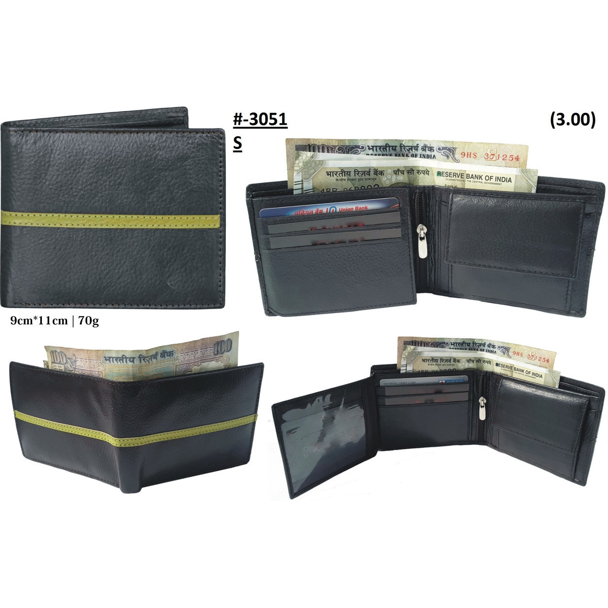 FIONA Mens Leather Bifold Wallet | Wallets For Men RFID Blocking | Genuine Leather | Extra Capacity Mens Black Wallet |