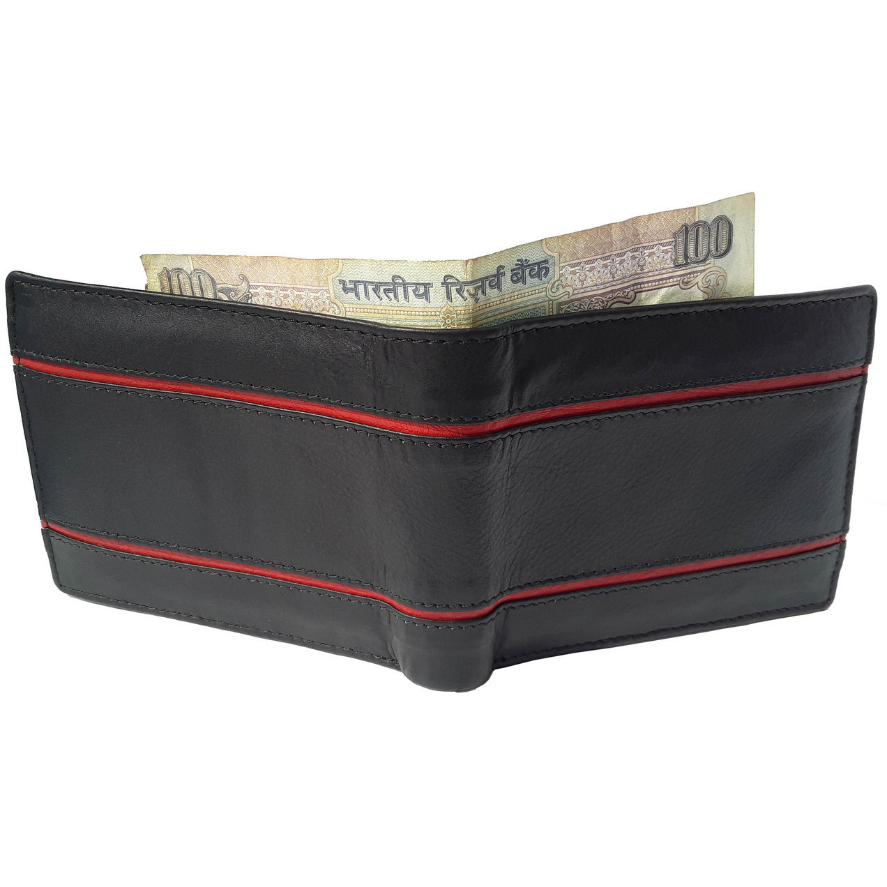 FIONA Mens Leather Bifold Wallet | Wallets For Men RFID Blocking | Genuine Leather | Extra Capacity Mens Black Wallet |