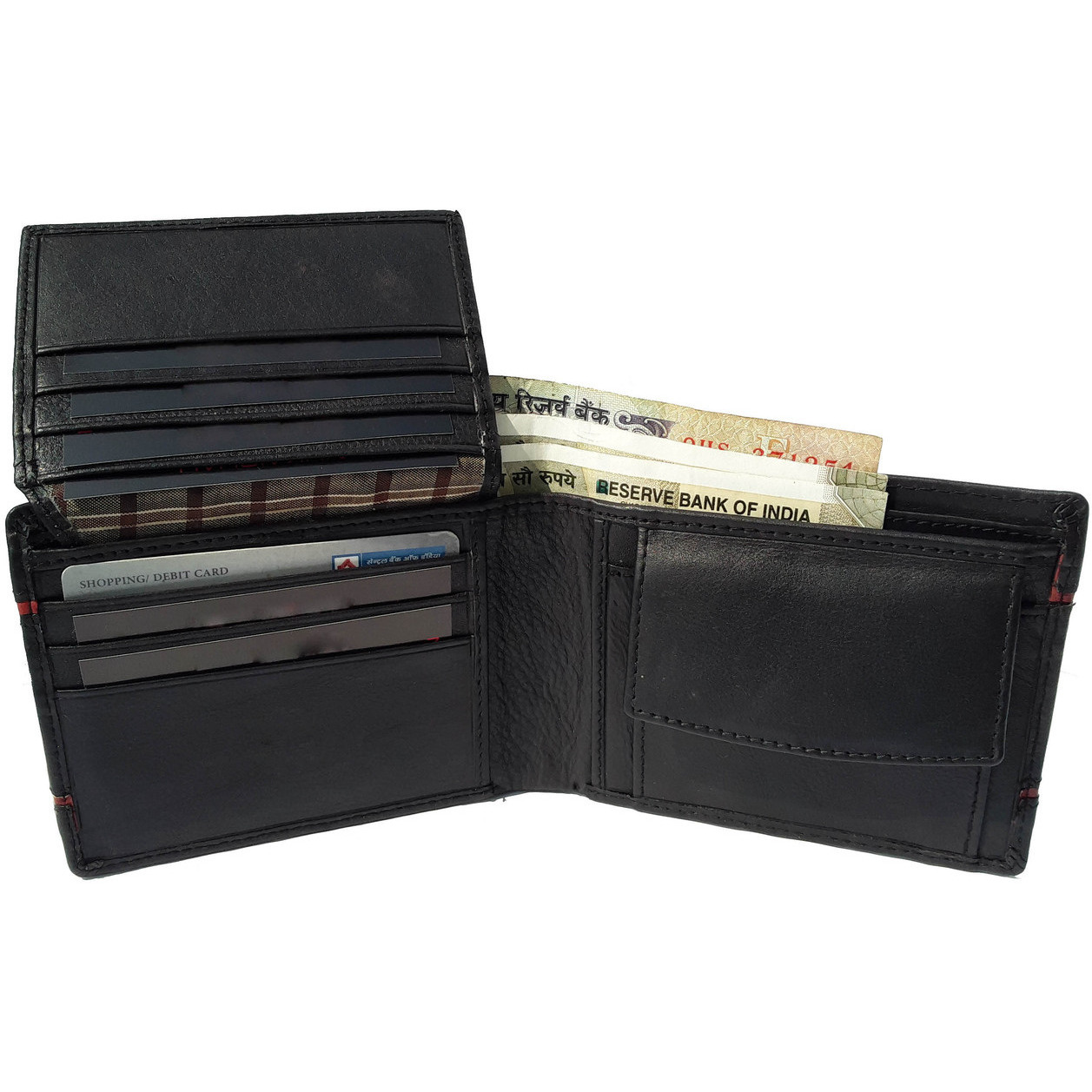 FIONA Mens Leather Bifold Wallet | Wallets For Men RFID Blocking | Genuine Leather | Extra Capacity Mens Black Wallet |
