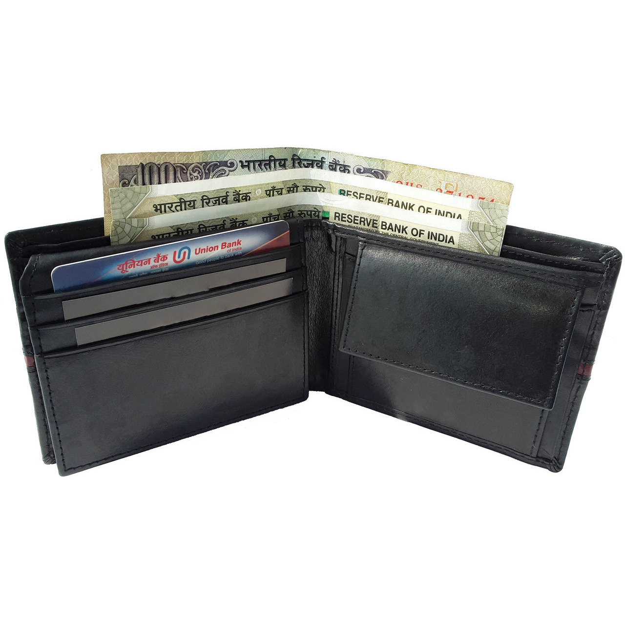 FIONA Mens Leather Bifold Wallet | Wallets For Men RFID Blocking | Genuine Leather | Extra Capacity Mens Black Wallet |