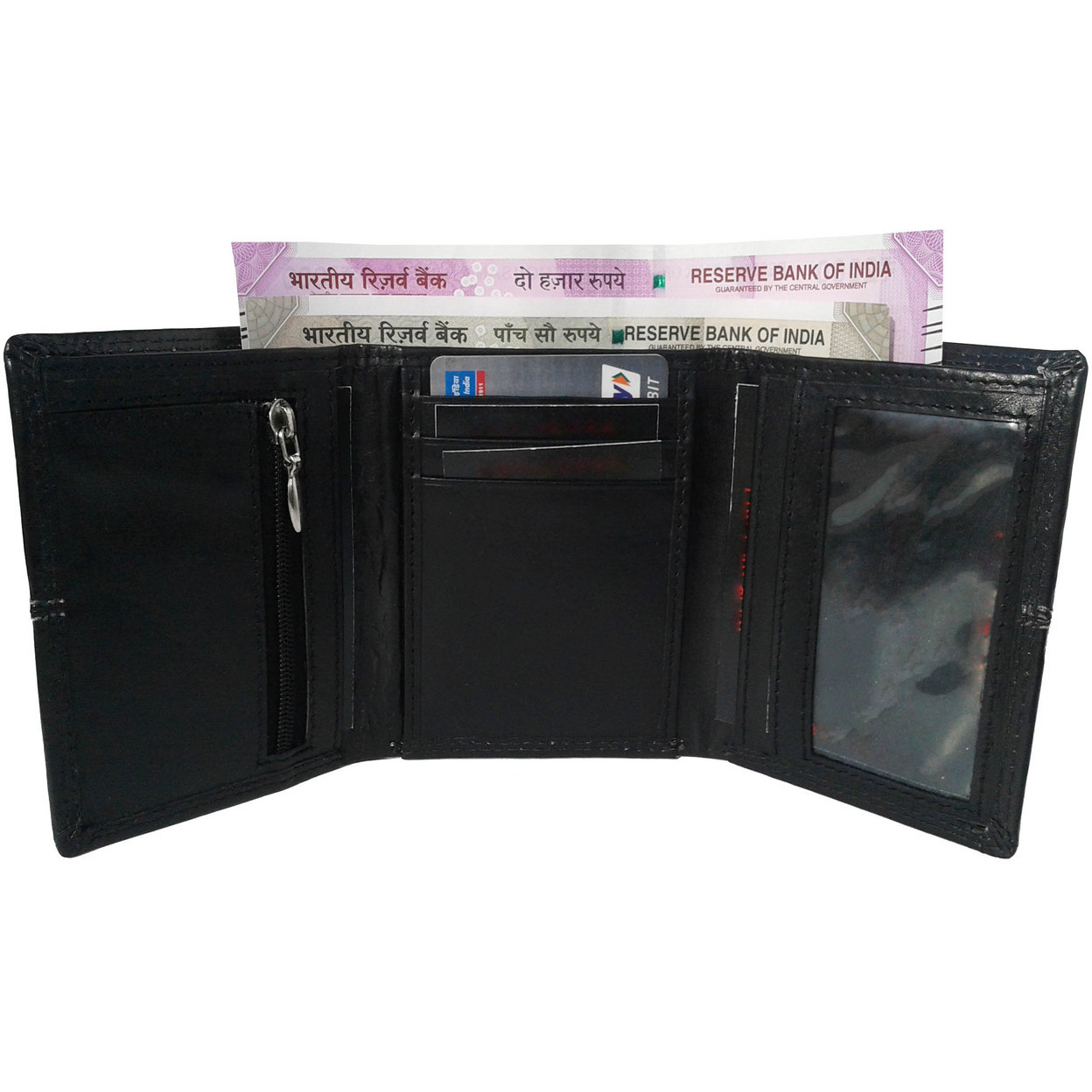 FIONA Mens Leather Bifold Wallet | Wallets For Men RFID Blocking | Genuine Leather | Extra Capacity Mens Black Wallet |
