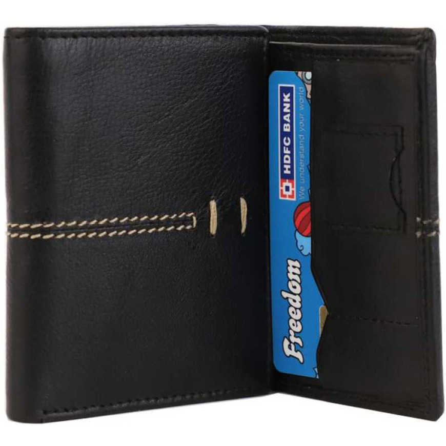 FIONA Mens Leather Bifold Wallet | Wallets For Men RFID Blocking | Genuine Leather | Extra Capacity Mens Black Wallet |