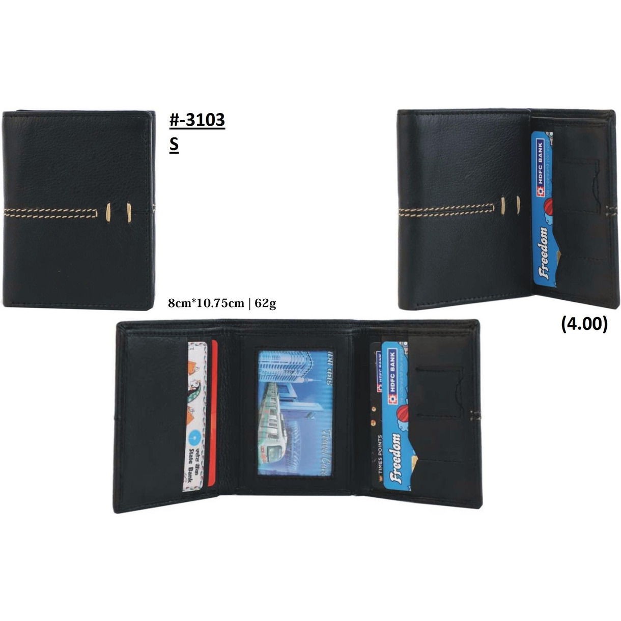 FIONA Mens Leather Bifold Wallet | Wallets For Men RFID Blocking | Genuine Leather | Extra Capacity Mens Black Wallet |