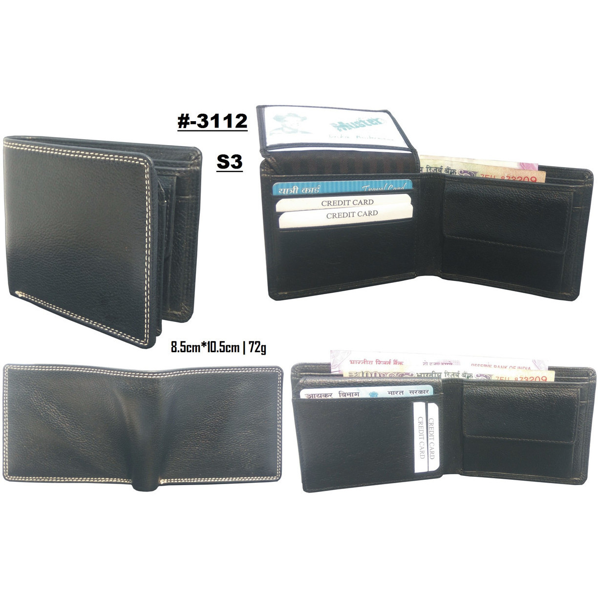 FIONA Mens Leather Bifold Wallet | Wallets For Men RFID Blocking | Genuine Leather | Extra Capacity Mens Black Wallet |