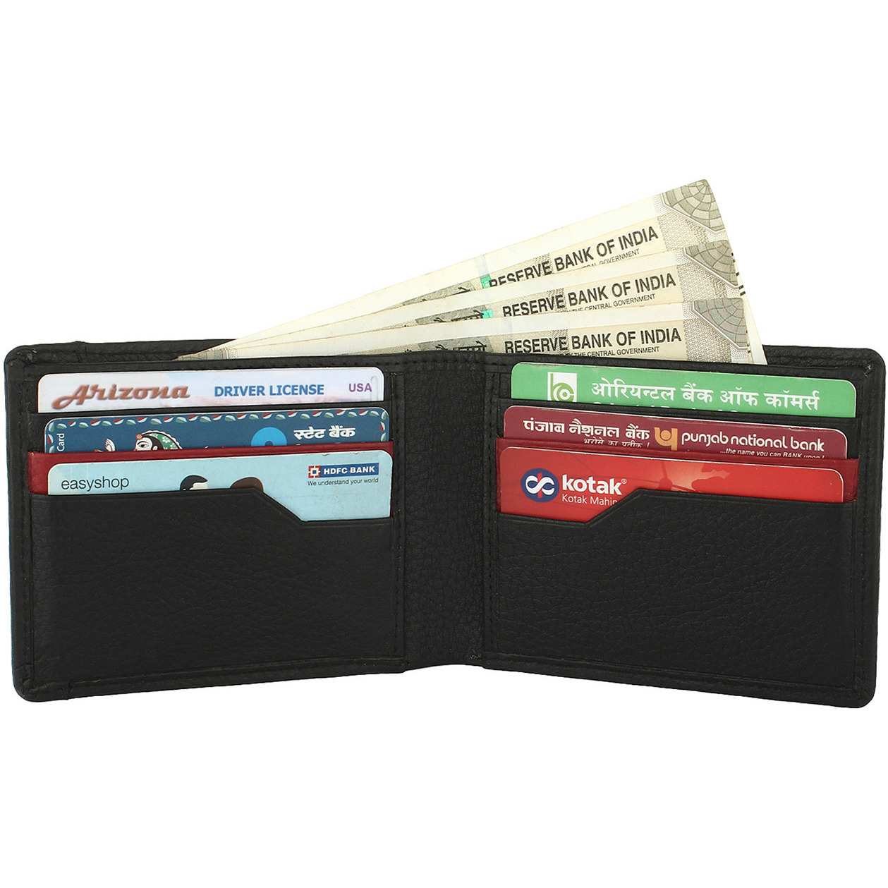 FIONA Mens Leather Bifold Wallet | Wallets For Men RFID Blocking | Genuine Leather | Extra Capacity Mens Black Wallet |