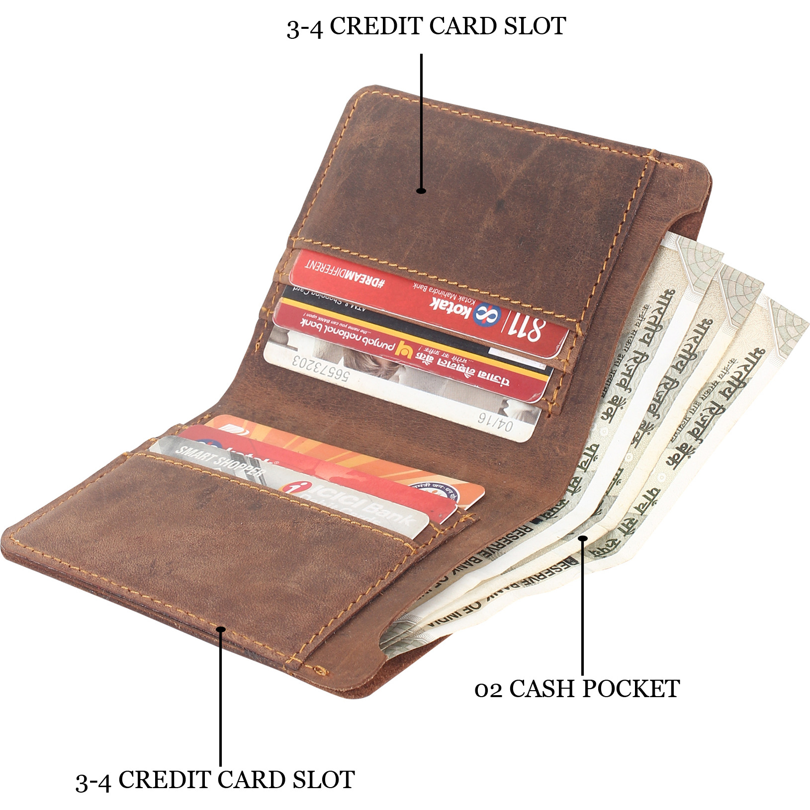 FIONA Mens Leather Bifold Wallet | Wallets For Men RFID Blocking | Genuine Leather | Extra Capacity Mens Brown Wallet |
