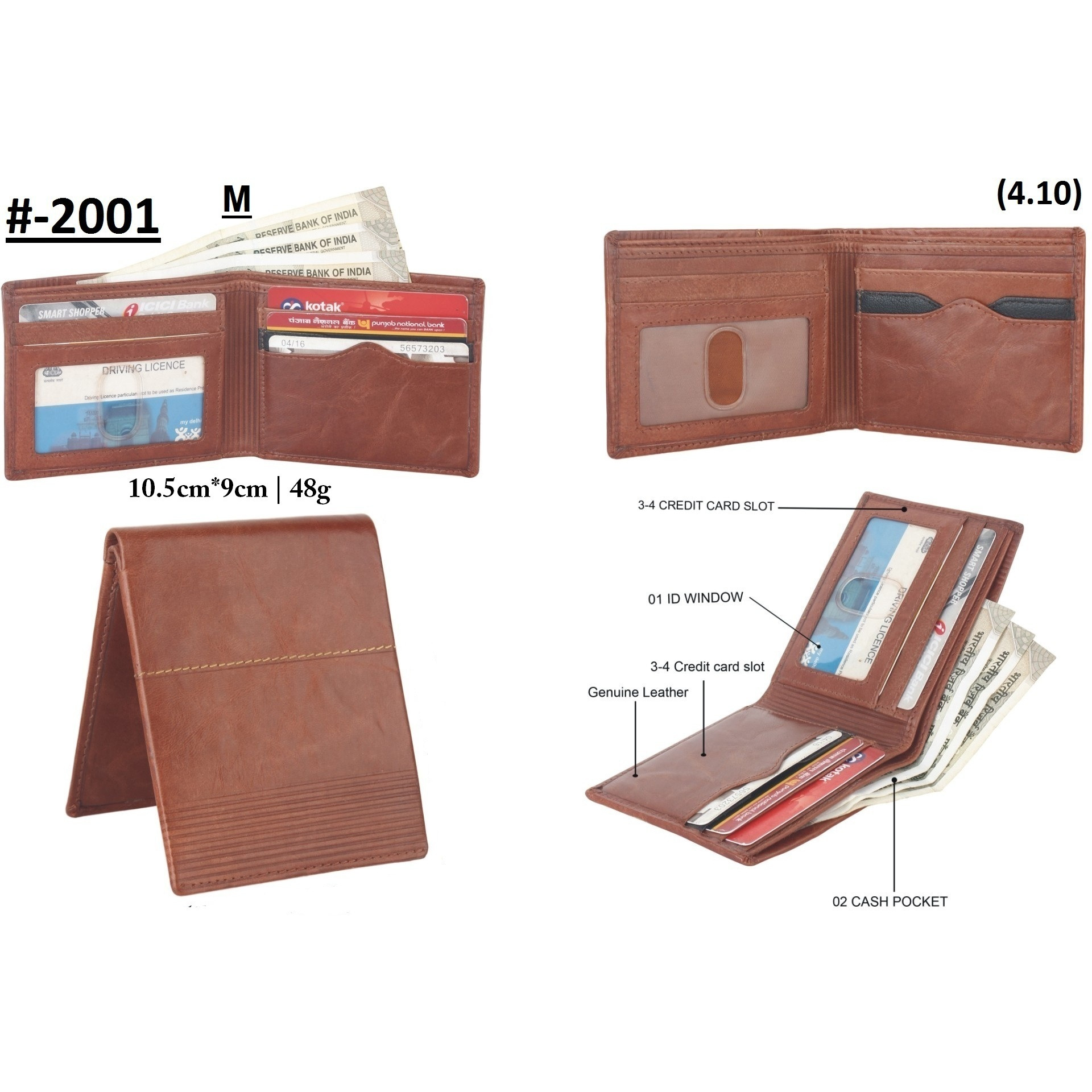 FIONA Mens Leather Bifold Wallet | Wallets For Men RFID Blocking | Genuine Leather | Extra Capacity Mens Brown Wallet |