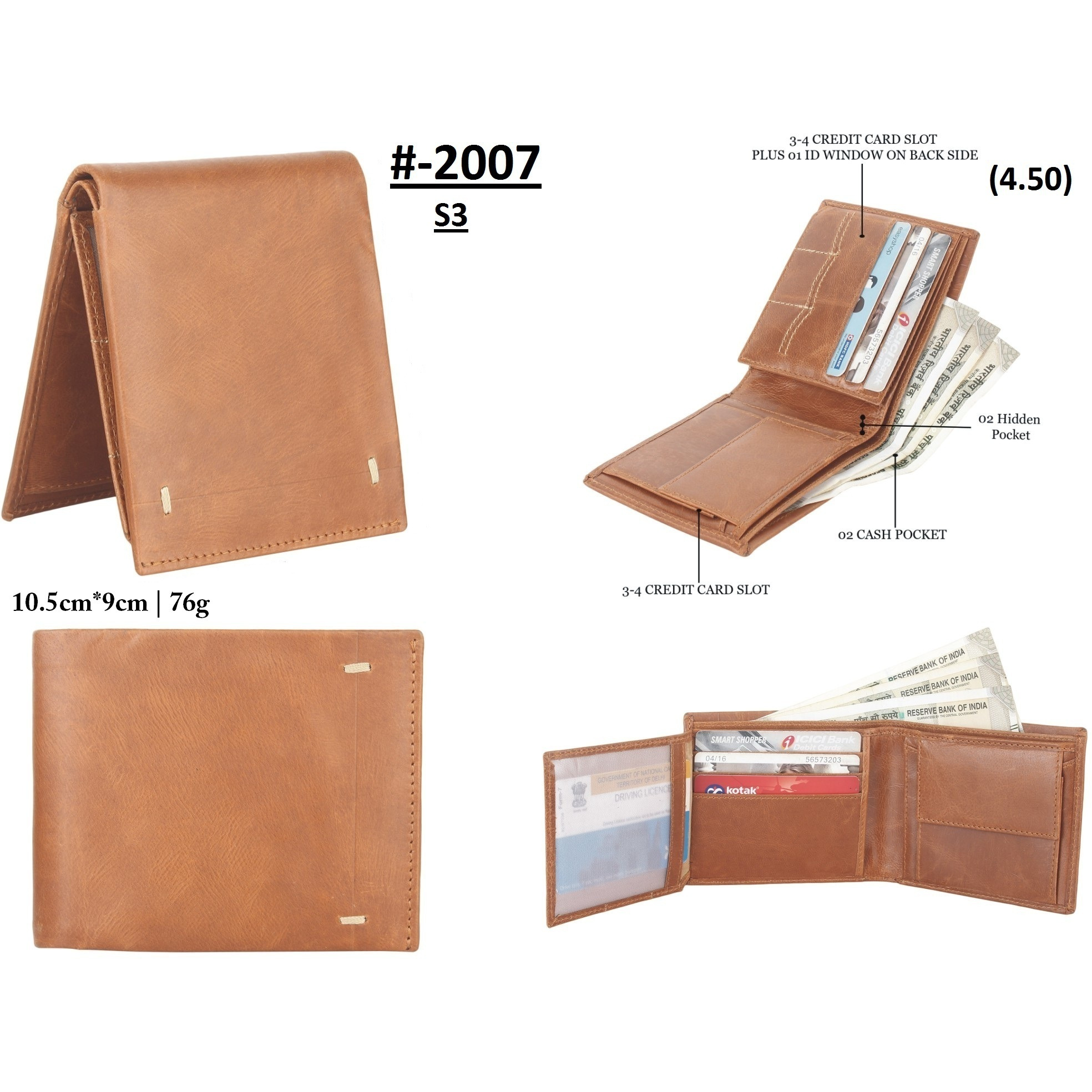 FIONA Mens Leather Bifold Wallet | Wallets For Men RFID Blocking | Genuine Leather | Extra Capacity Mens Brown Wallet |