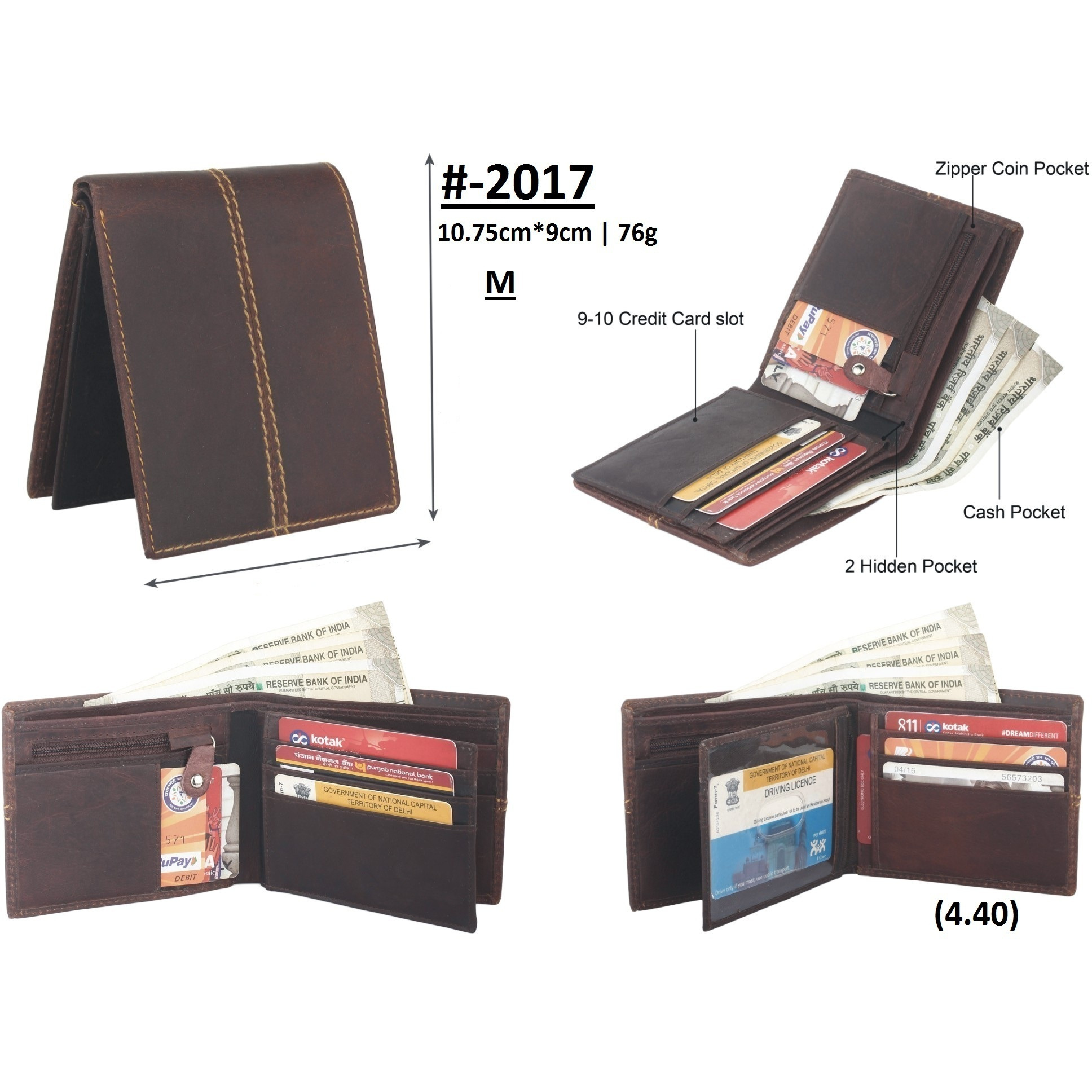 FIONA Mens Leather Bifold Wallet | Wallets For Men RFID Blocking | Genuine Leather | Extra Capacity Mens Brown Wallet |