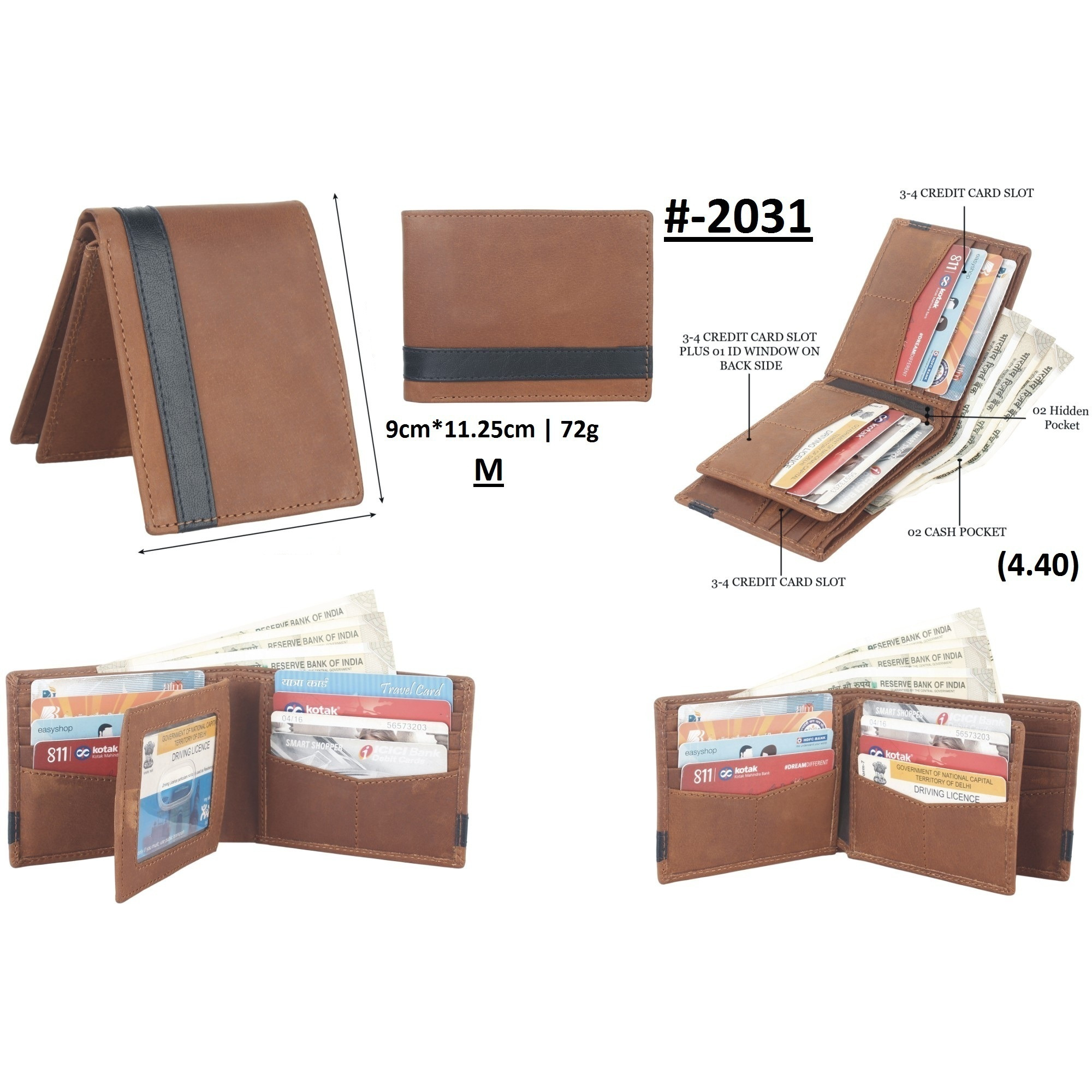 FIONA Mens Leather Bifold Wallet | Wallets For Men RFID Blocking | Genuine Leather | Extra Capacity Mens Brown Wallet |